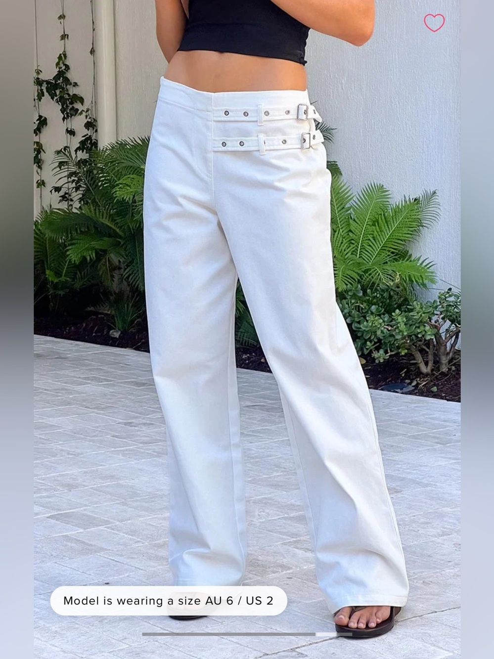 NWT US 6 Lila Off White Buckle Pants Beginning Boutique